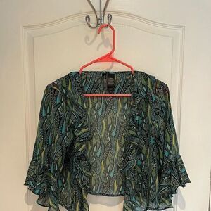 Bisou bisou tie front blouse M